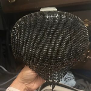 Black Beaded Evening Clutch or Purse